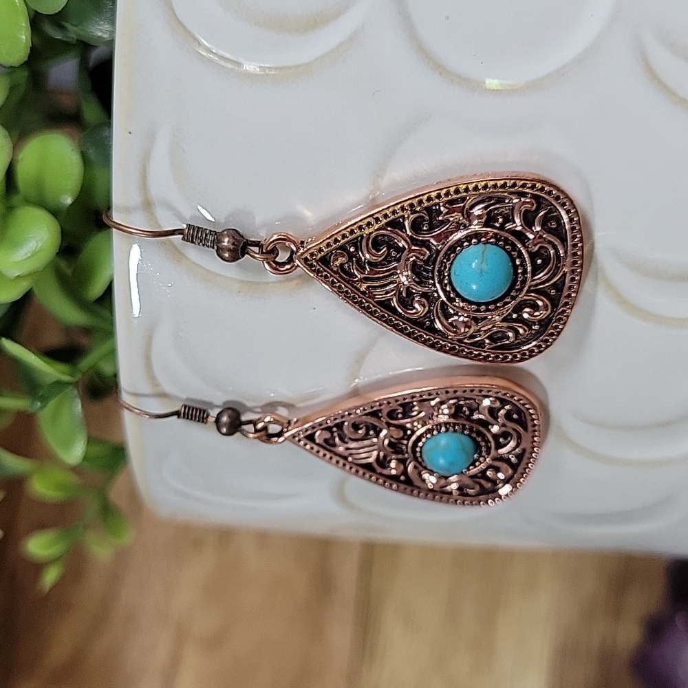 Copper Cowgirl Drop Earrings - Picture 6 of 7